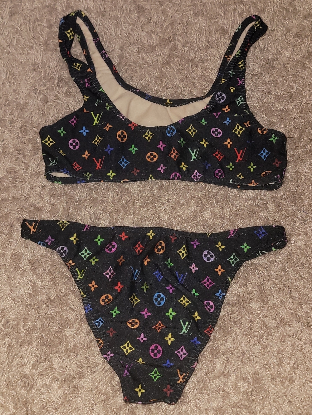Black And Rainbow LV Bikini - Picture 2 of 4